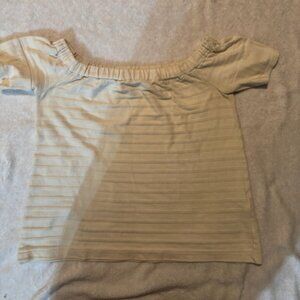 Madewell Women's XXS Off The Shoulder Beige Blouse